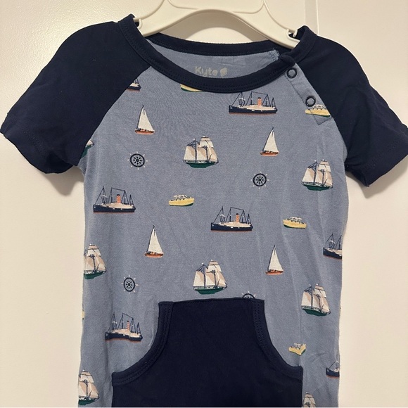 Kyte BABY Blue Nautical One Piece Short all Vintage Boats Size 2T - Picture 4 of 9